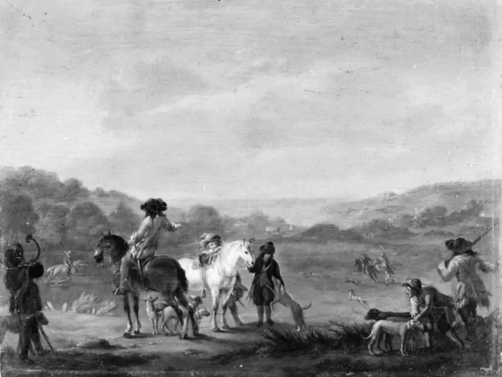 En harejagt, by Unknown, 1734