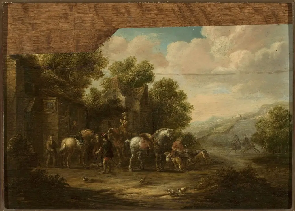 Landscape with horsemen