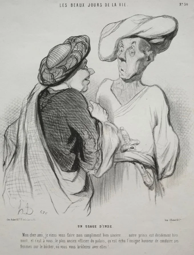 An Indian Custom, by Honoré Daumier, 1844