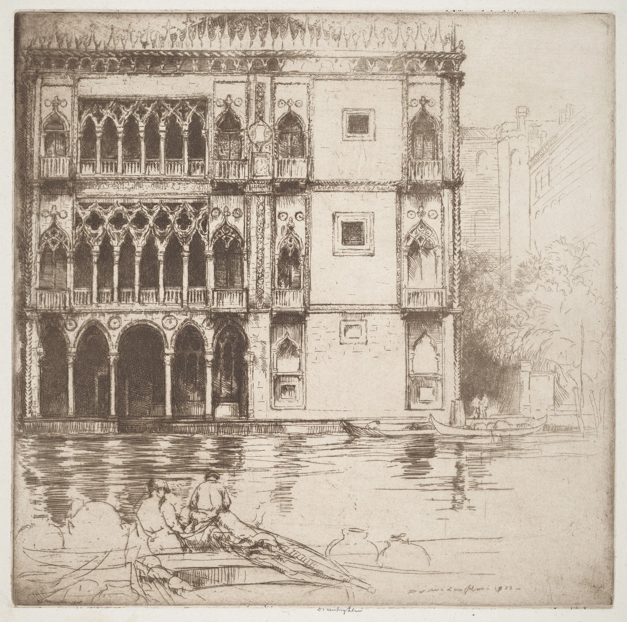 The Ca d'Oro, by Donald Shaw MacLaughlan, ink, 1922