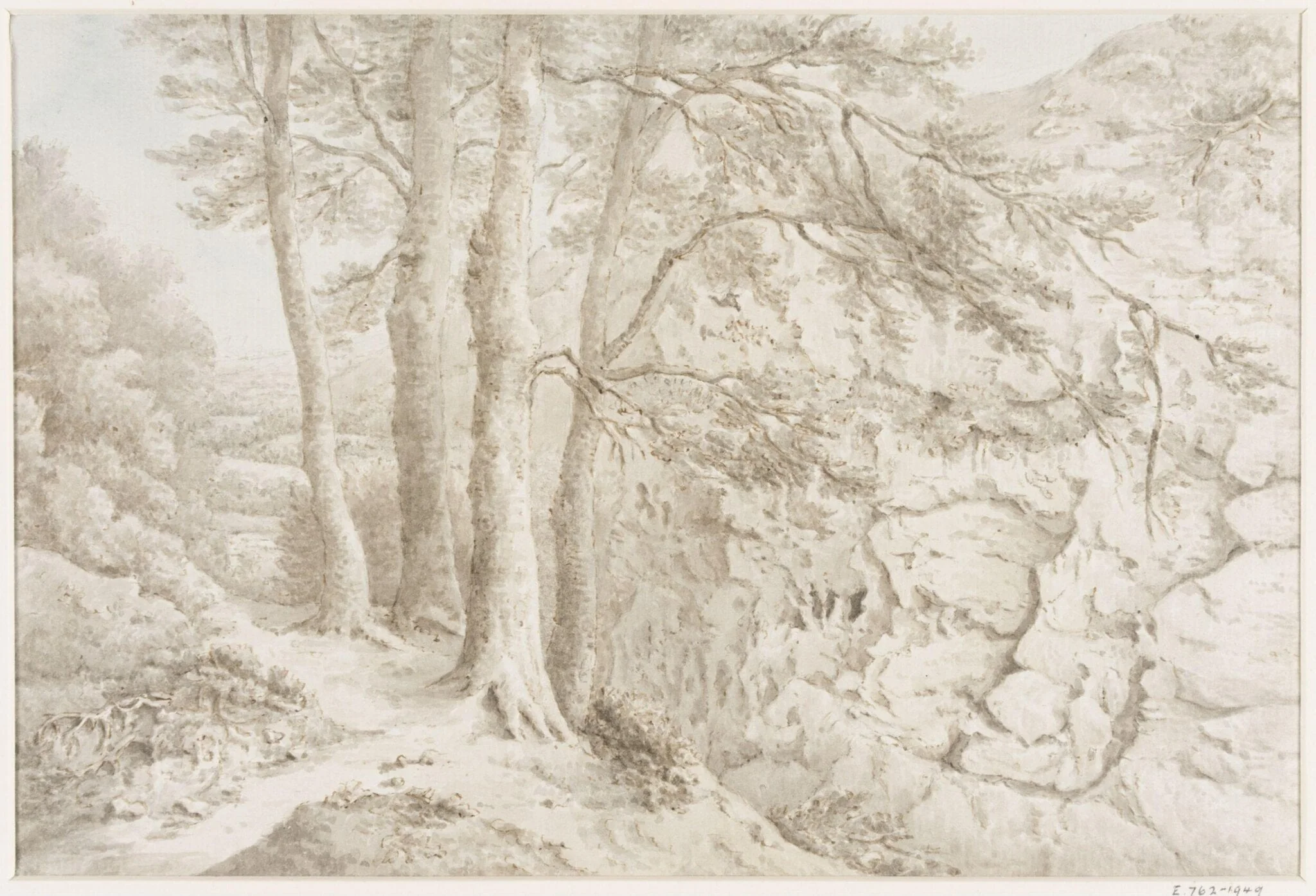 Drawing of a narrow ravine