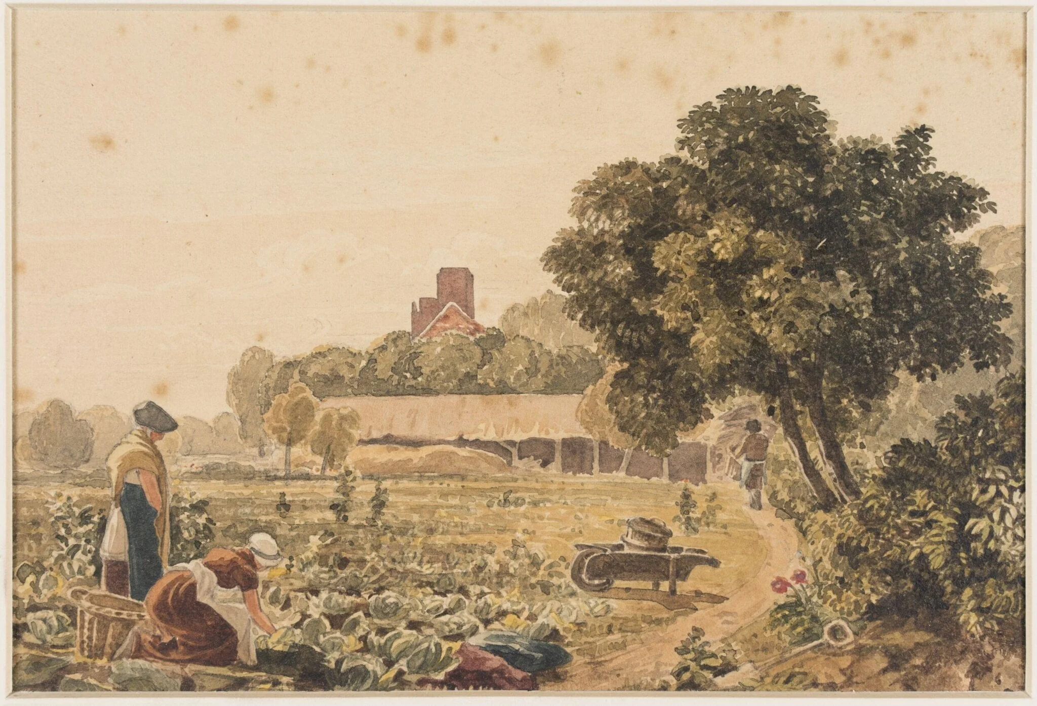 Market Garden at Chelsea, by George Barret, Sr., watercolor, 1850