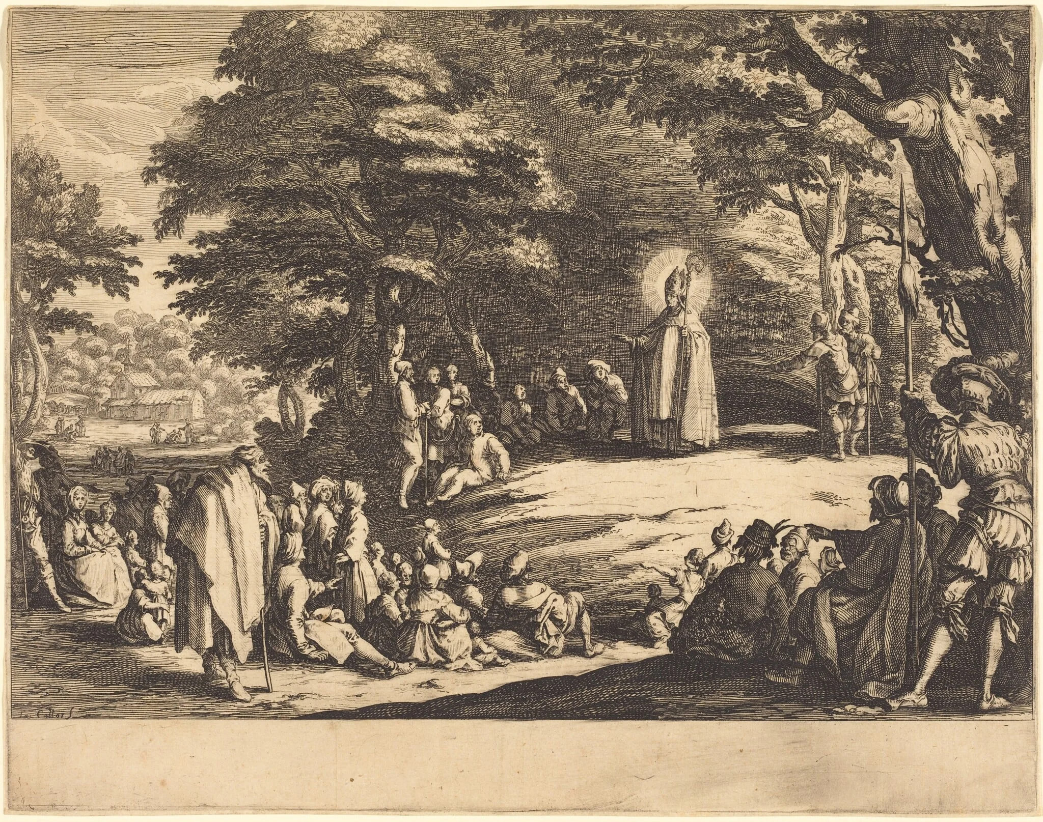 Saint Amond, by Jacques Callot, ink, 1621