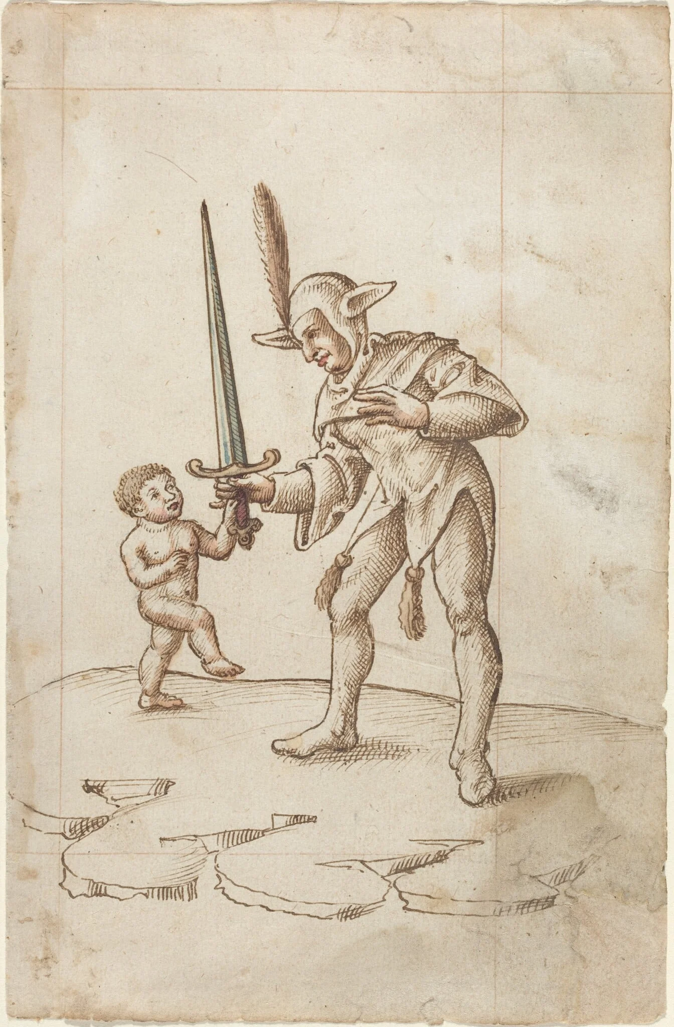 "Turn aside the Sharp Sword" [fol. 44 recto], by French early 16th Century, ink, 1514