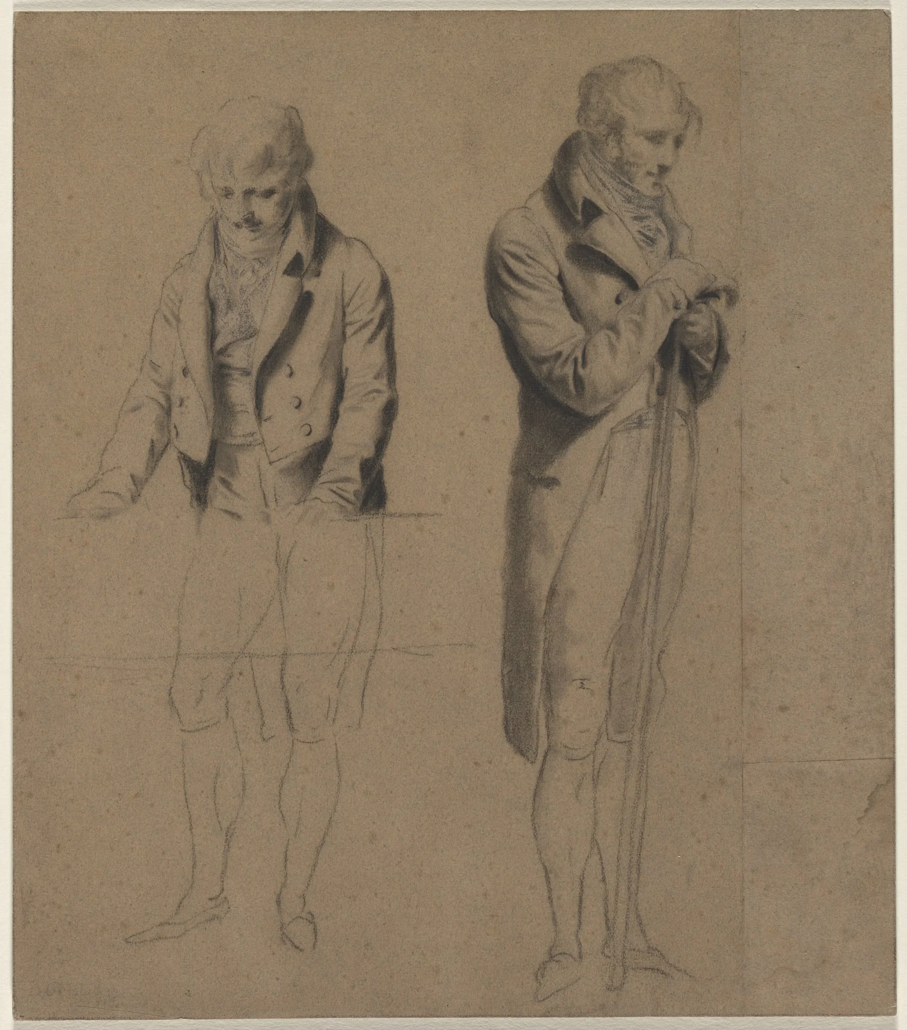 Two Standing Figures (Study for A Game of Billiards), by Louis-Léopold Boilly, 1807