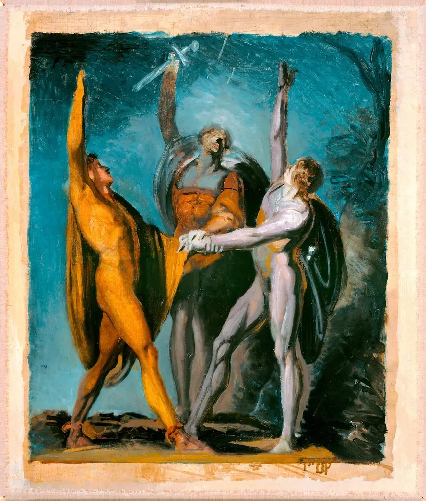 Sketch for "Oath on the Rütli," Female Figure (verso)