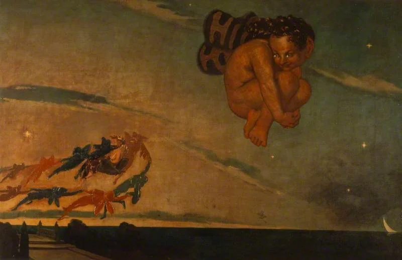 Puck Fleeing from the Dawn, by David Scott, oil, 1837