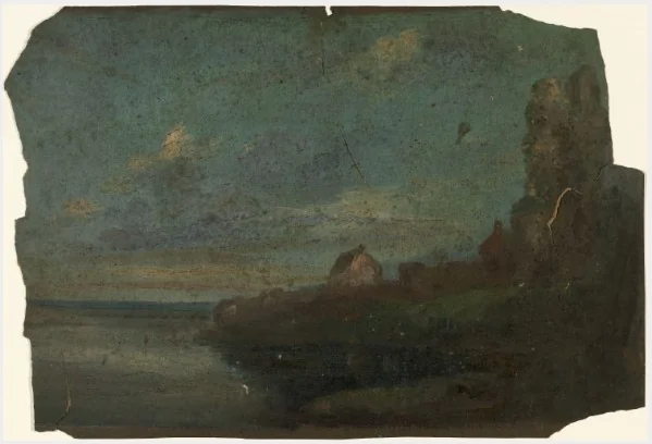 Ruined Castle, County Wicklow, by William Howis junior, unspecified, 1852