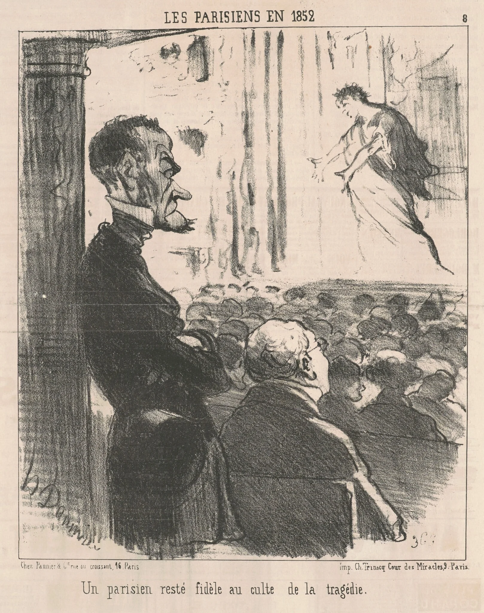Un parisien resté fidèle ..., by Honoré Daumier, ink, 1852