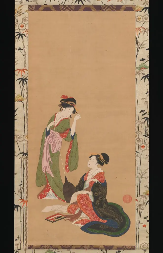 Courtesans Parodying Kanzan and Jittoku