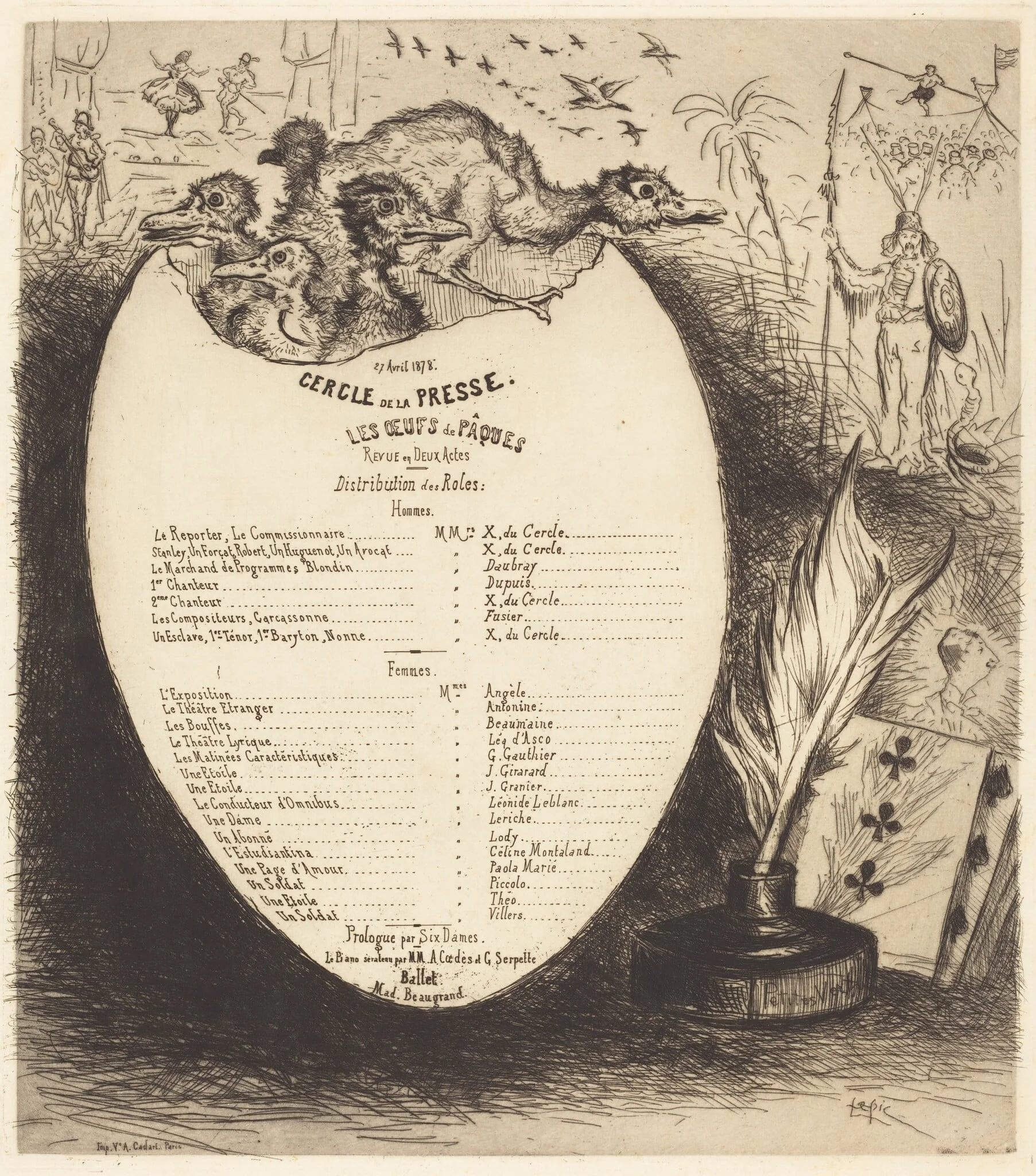 Les Oeufs de Pâques, by Vicomte Ludovic Lepic, ink, 1878