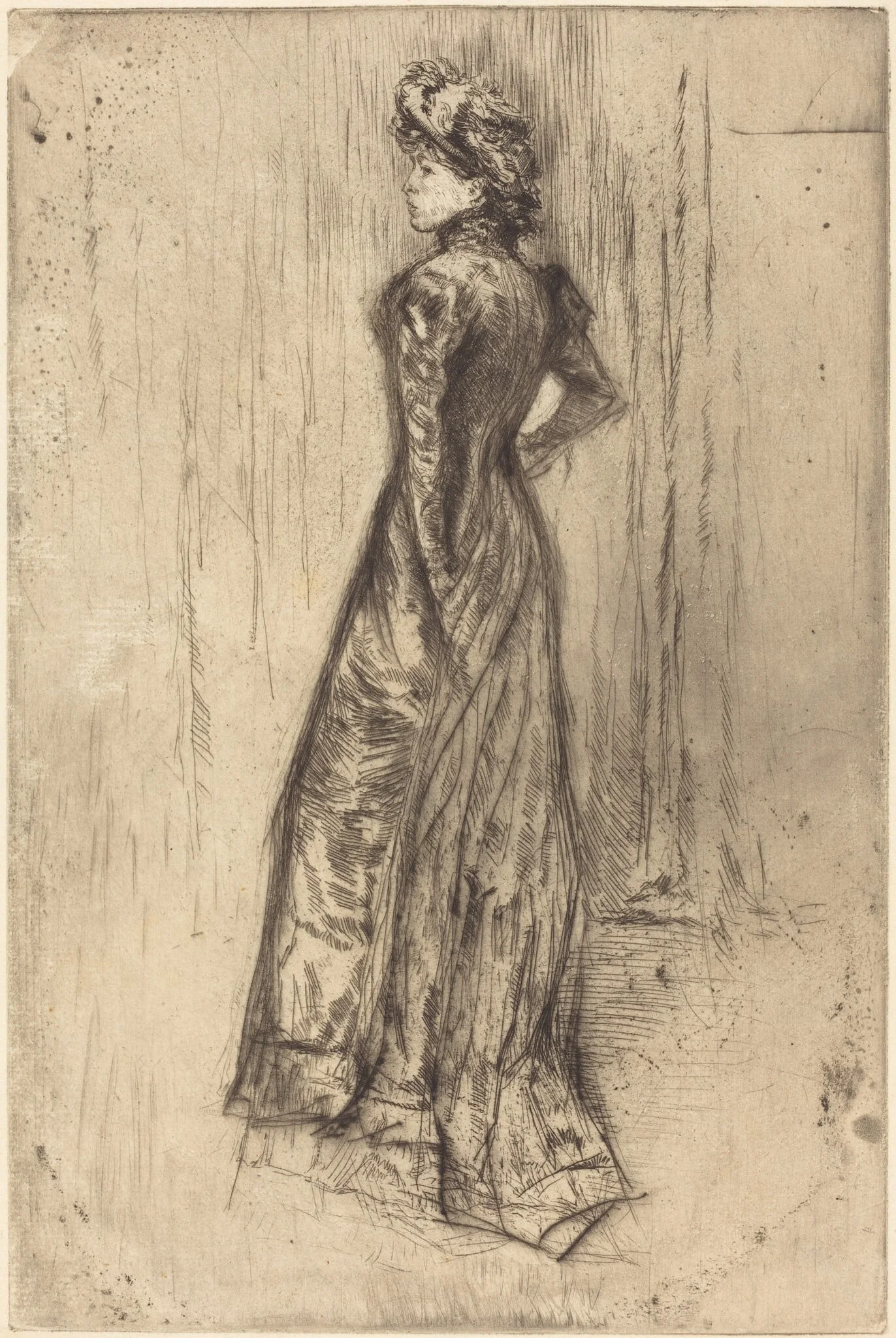 Maud, Standing, by James McNeill Whistler, ink, 1873