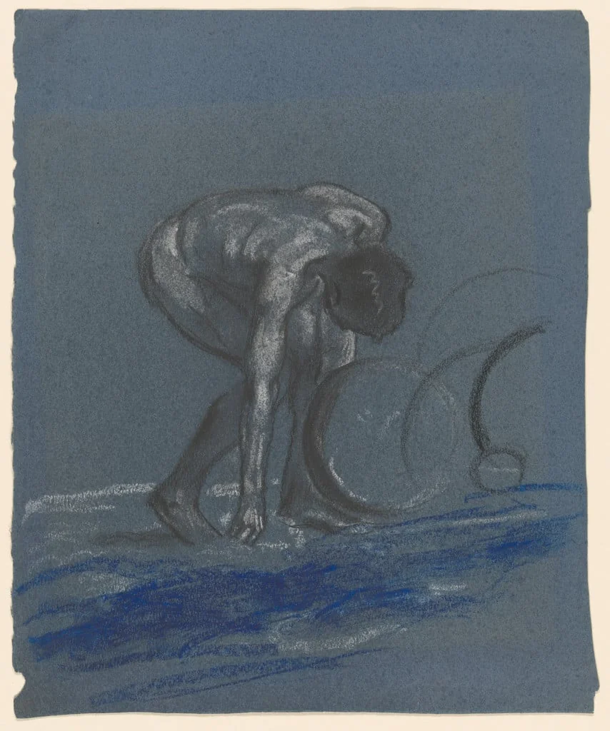Untitled, by Arthur Bowen Davies, chalk, 1910