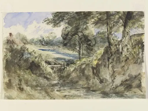 A brook with a high bank