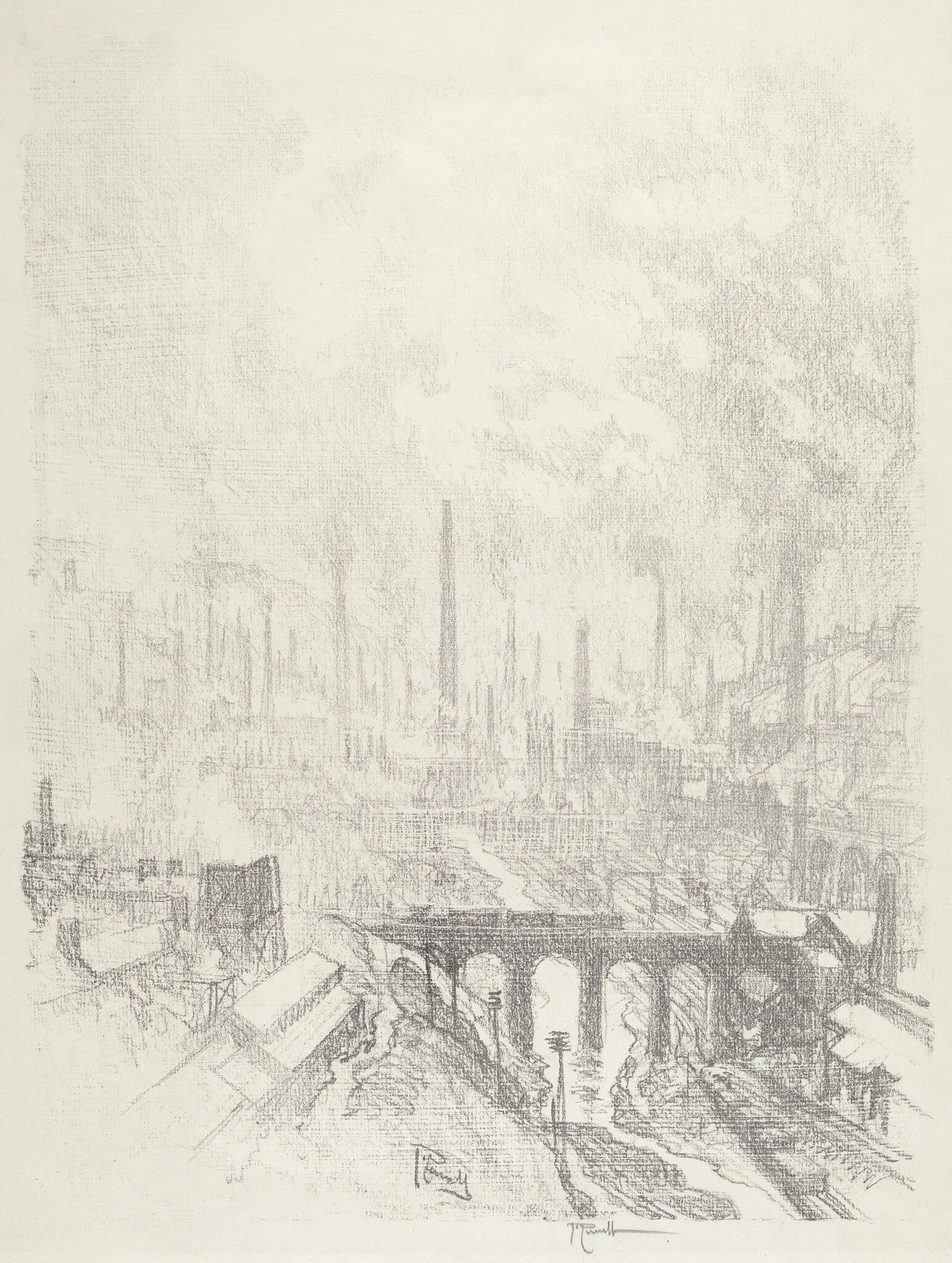 Munitions City, No.I, by Joseph Pennell, ink, 1916