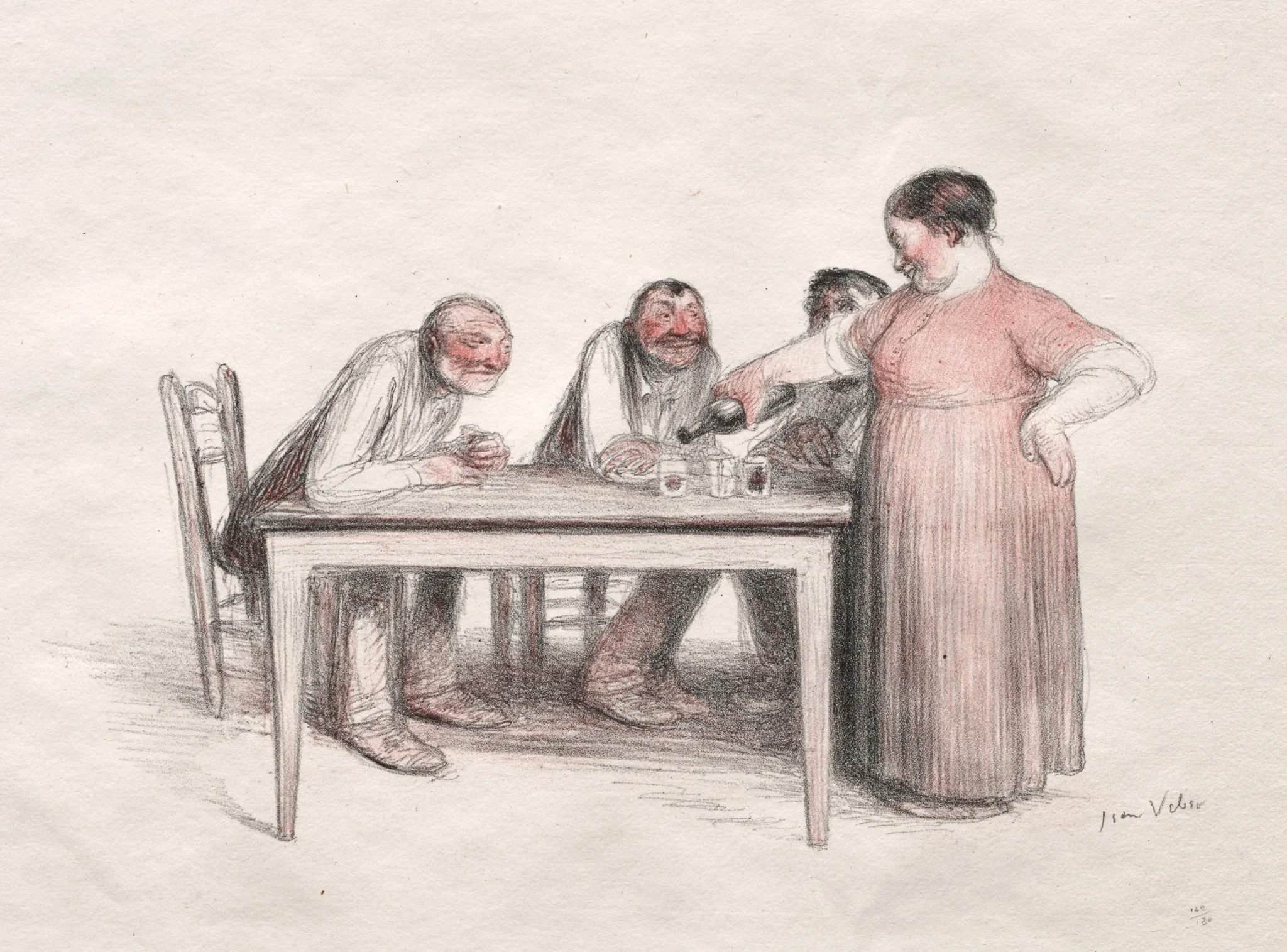 The Glass of Wine, by Jean Veber, 1905