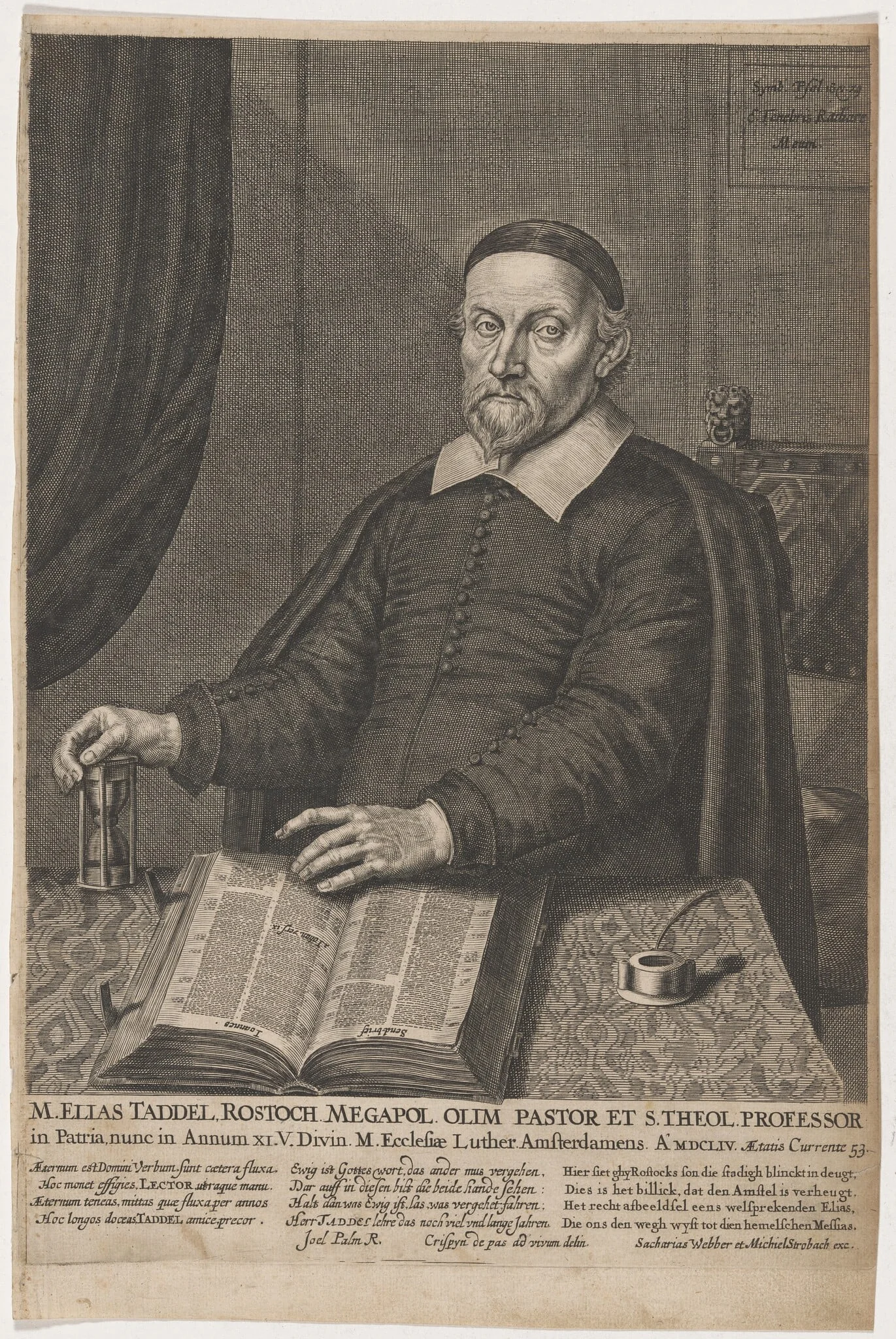 Elias Taddel, by Crispijn van de Passe II, ink, 1634