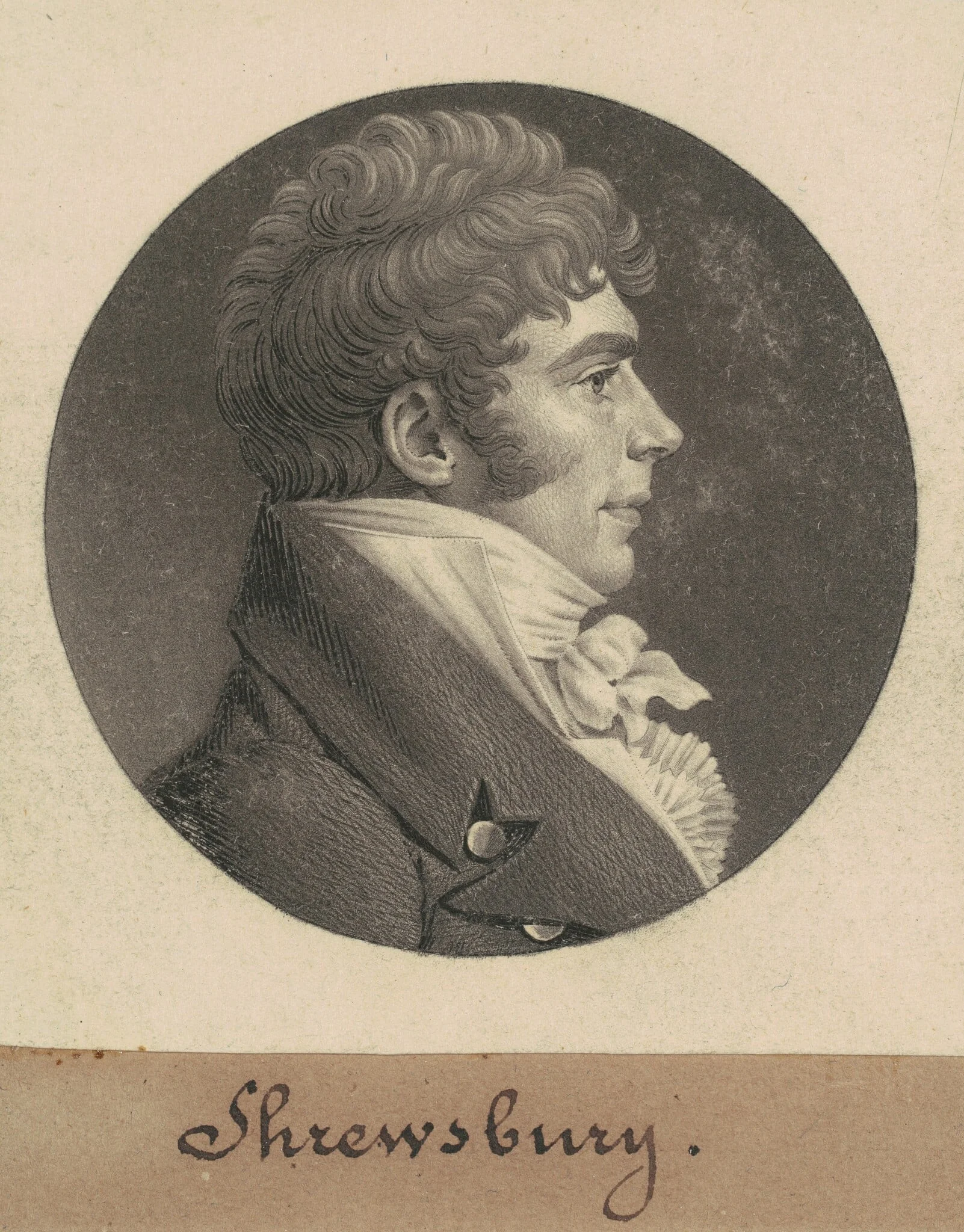 Shrewsbury, by Charles Balthazar Julien Févret de Saint-Mémin, ink, 1809