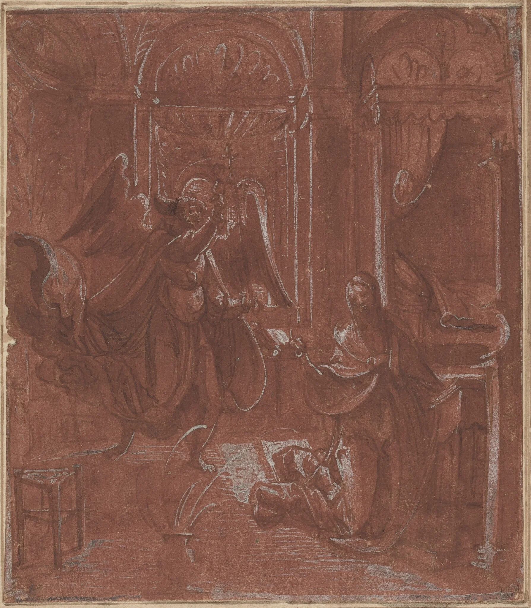 The Annunciation, by German 16th Century, ink, 1520