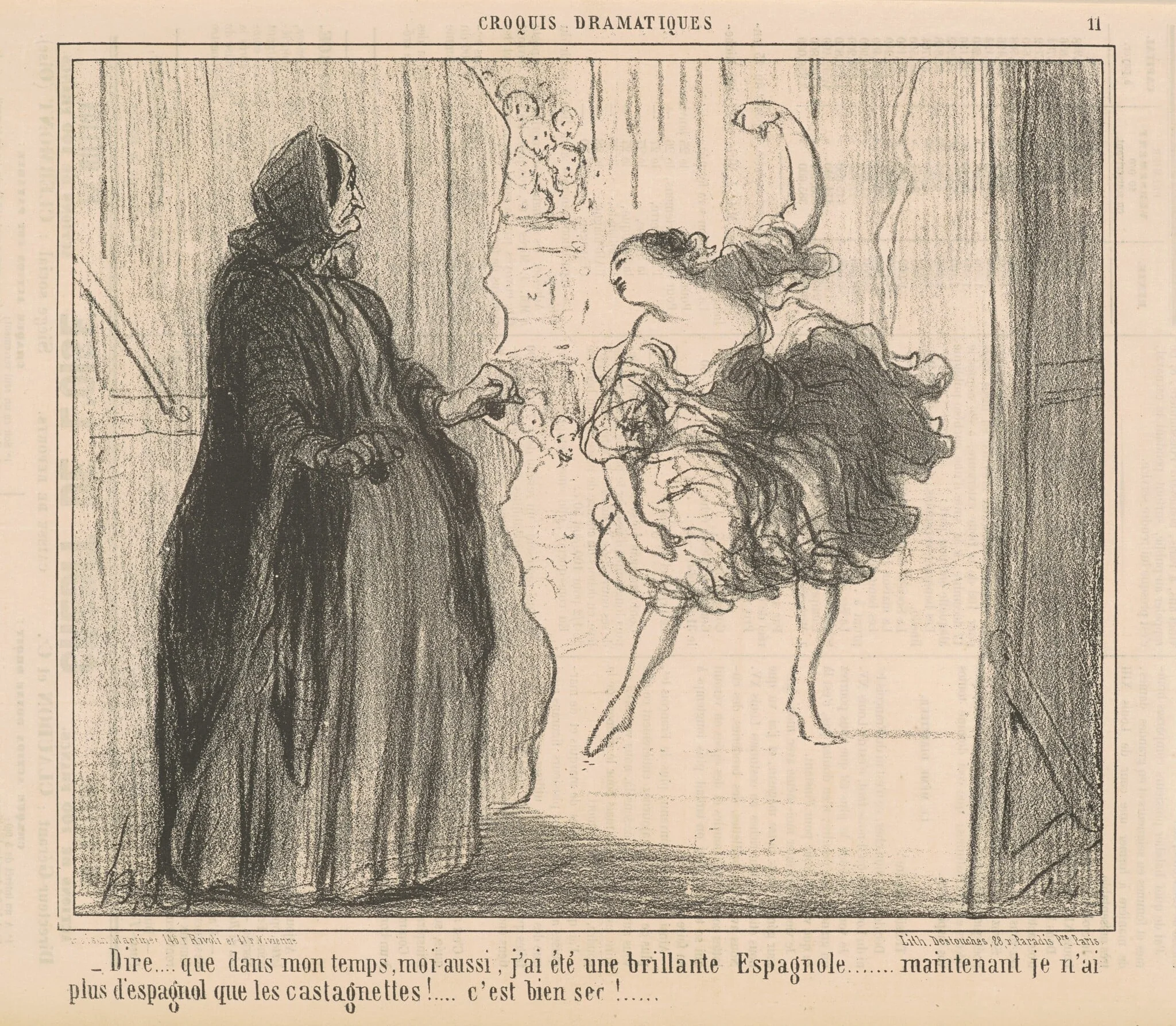 Dire que dans mon temps, moi aussi ..., by Honoré Daumier, ink, 1857