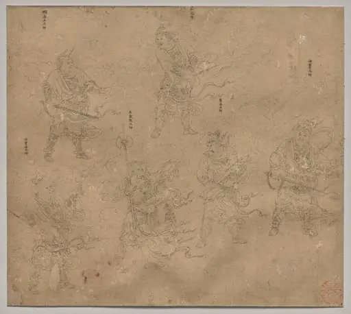 Album of Daoist and Buddhist Themes: Procession of Daoist Deities: Leaf 13