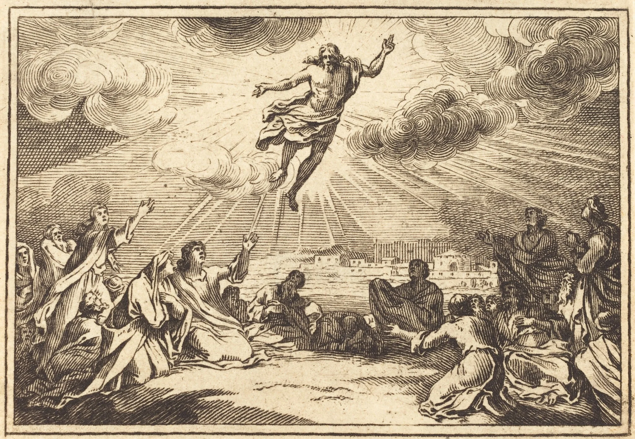 The Ascension, by French 17th Century, ink, 1650