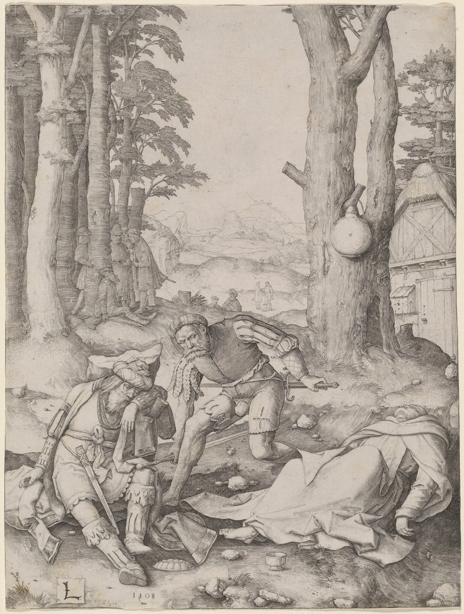Mahomet and the Monk Sergius, by Lucas van Leyden, ink, 1508