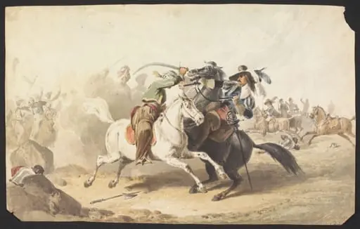 A Clash between European and Ottoman Cavalry