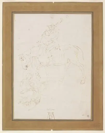 Madonna and Child with Cradle and a Bagpiper on Horseback