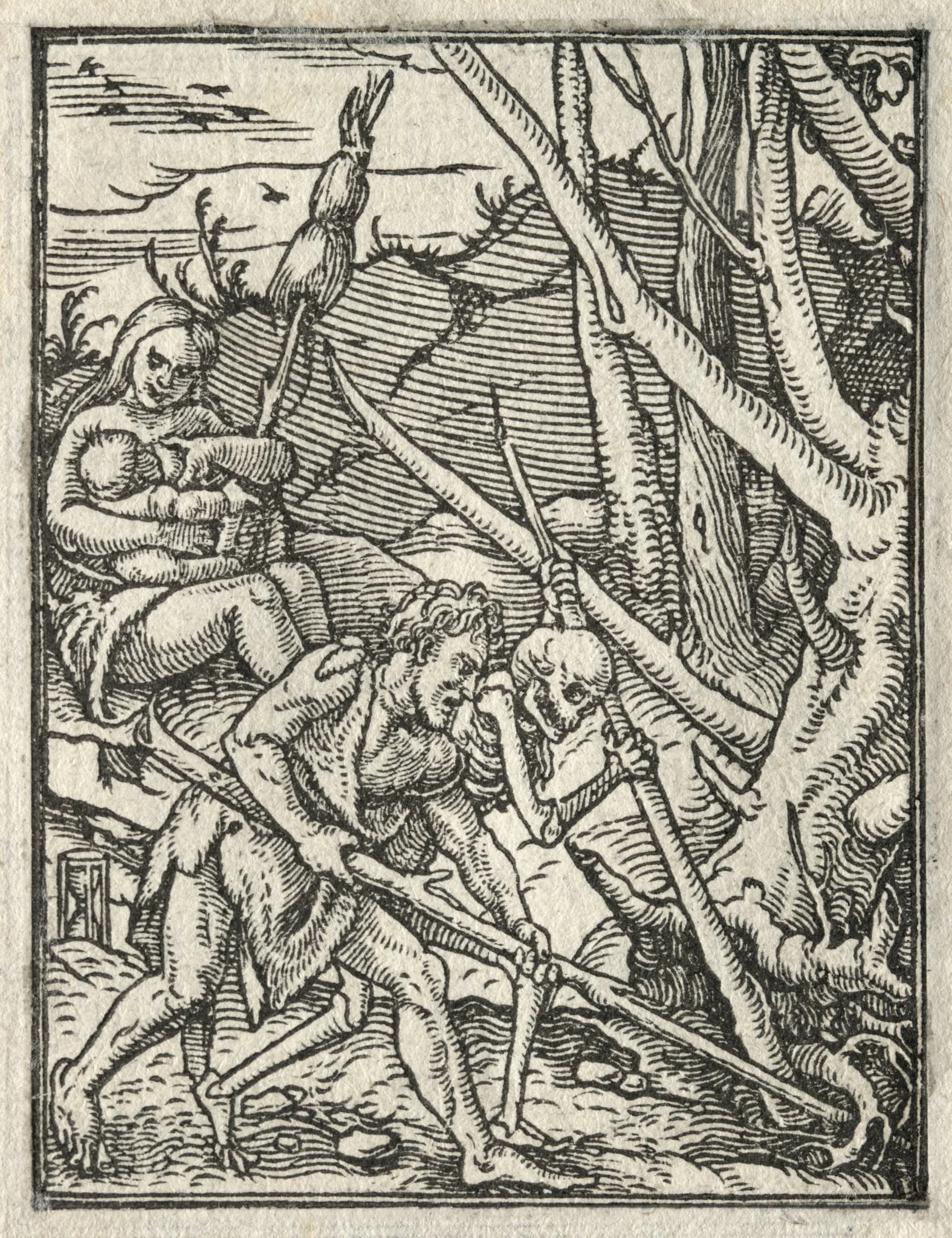 The Dance of Death:  Expulsion from Paradise; Adam Cultivating the Ground, by Hans Holbein the Younger, 1526