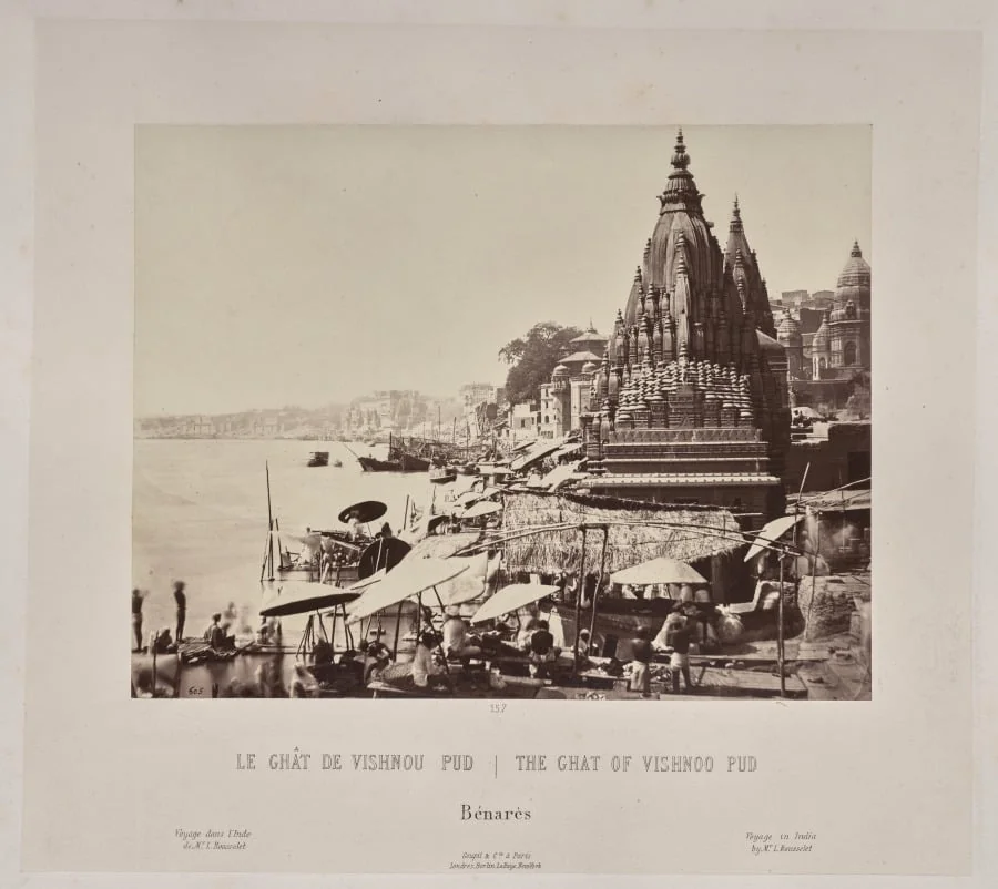 The Ghat of Vishnoo Pud, Bénarès, by Louis-Théophile Marie Rousselet, 1866