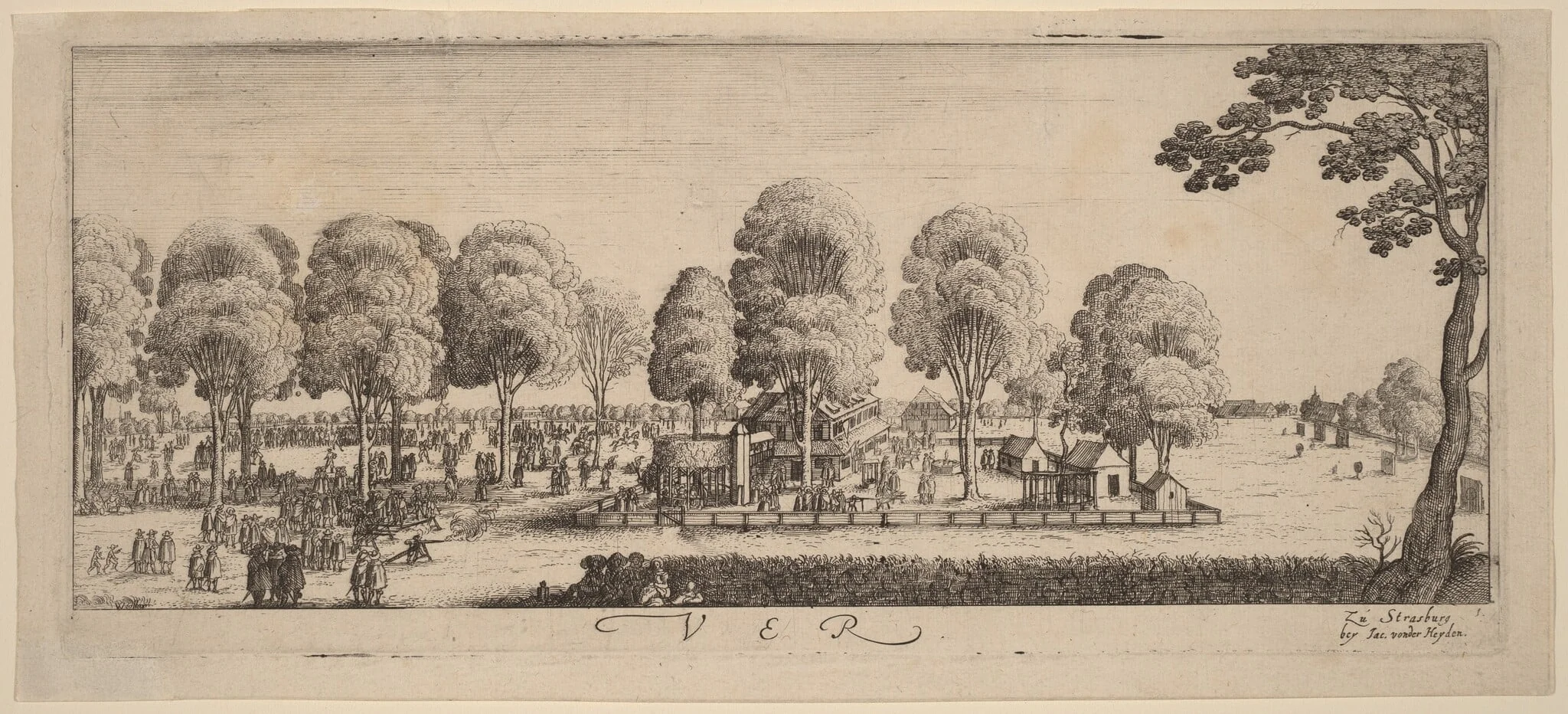 Spring: The Shooting Range, by Wenceslaus Hollar, ink, 1628