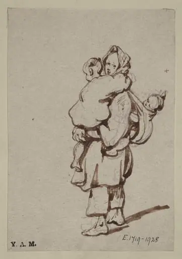 A boatwoman with two children