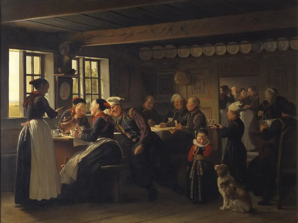 Interior with peasants from the region of Amager