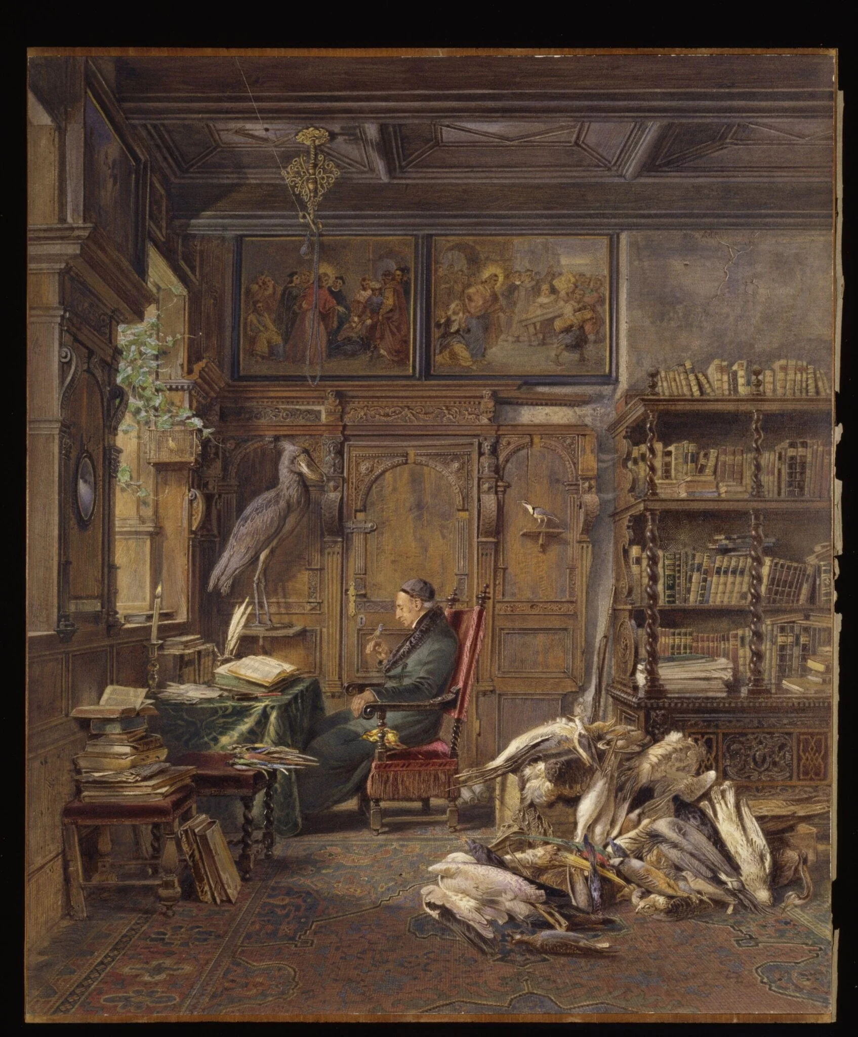 Christian Ludwig Brehm, ornithologist, by Carl Friedrich Heinrich Werner, watercolor, 1850