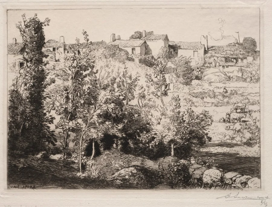 Village of Meule, by Auguste Lepère, 1907