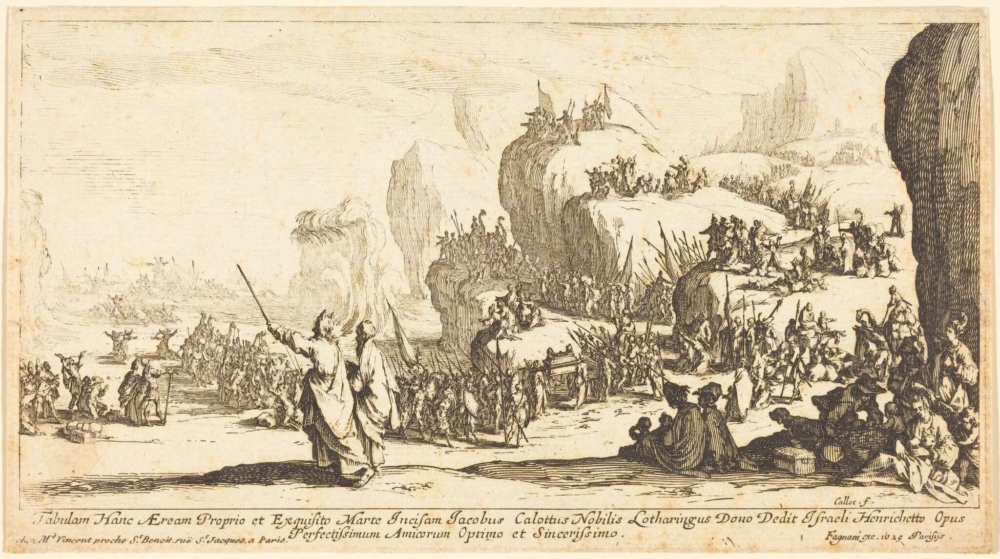 The Crossing of the Red Sea, by Jacques Callot, ink, 1629