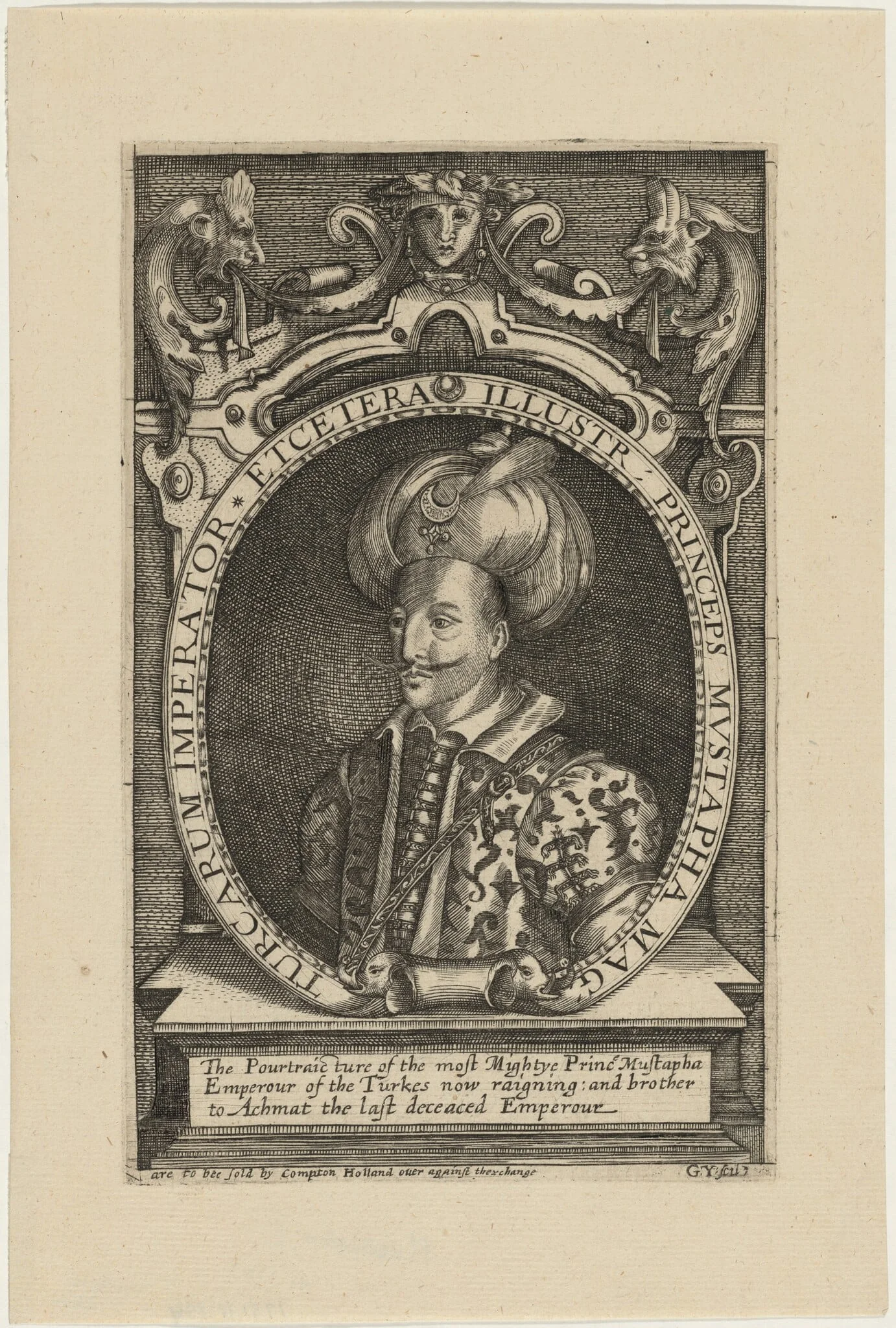 Mustapha III, Sultan of Turkey, by George Yeates, ink, 1664