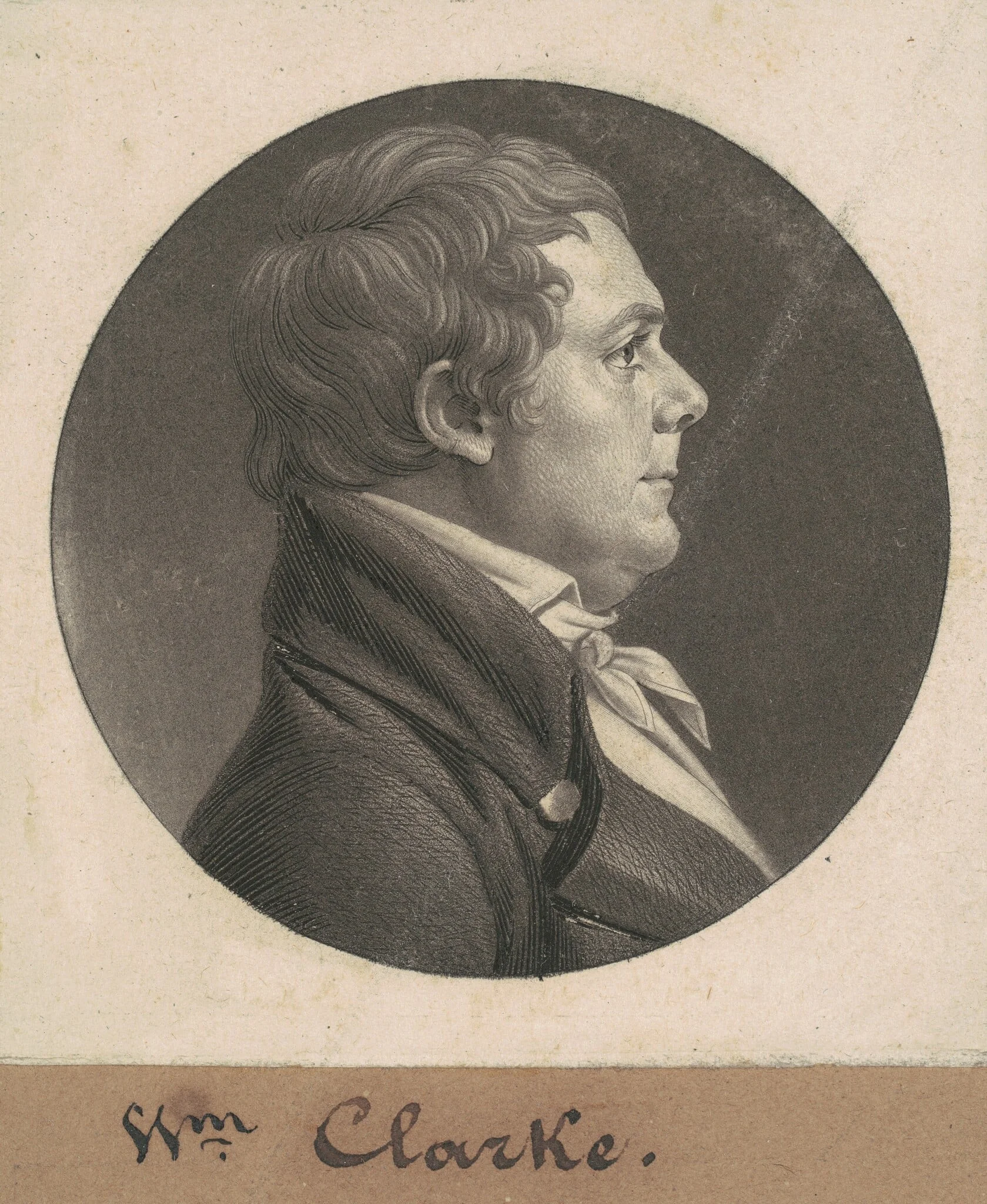 William Clark, by Charles Balthazar Julien Févret de Saint-Mémin, ink, 1807