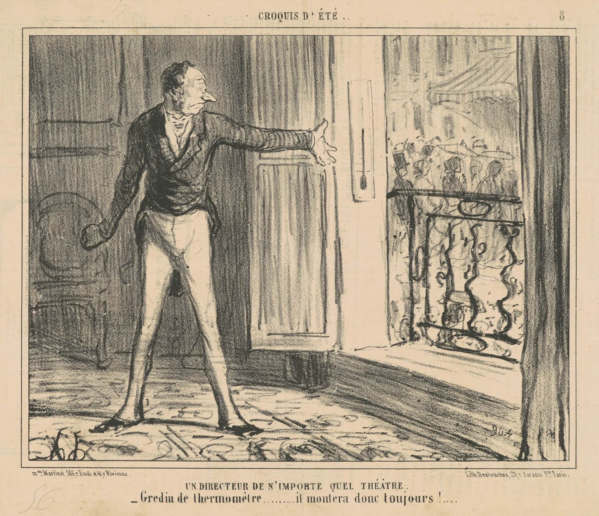 Un directeur de n'importe quel theatre, by Honoré Daumier, ink, 1856