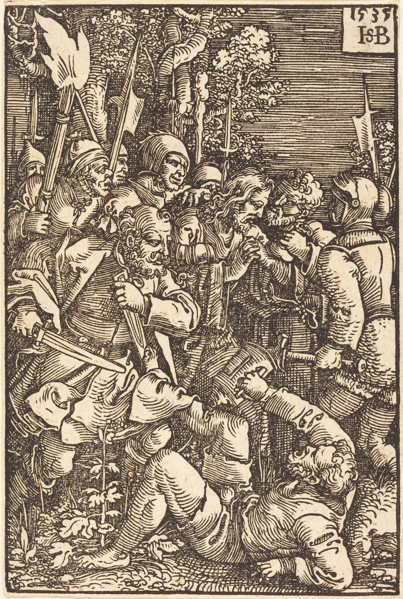 The Betrayal of Christ, by Sebald Beham, ink, 1535