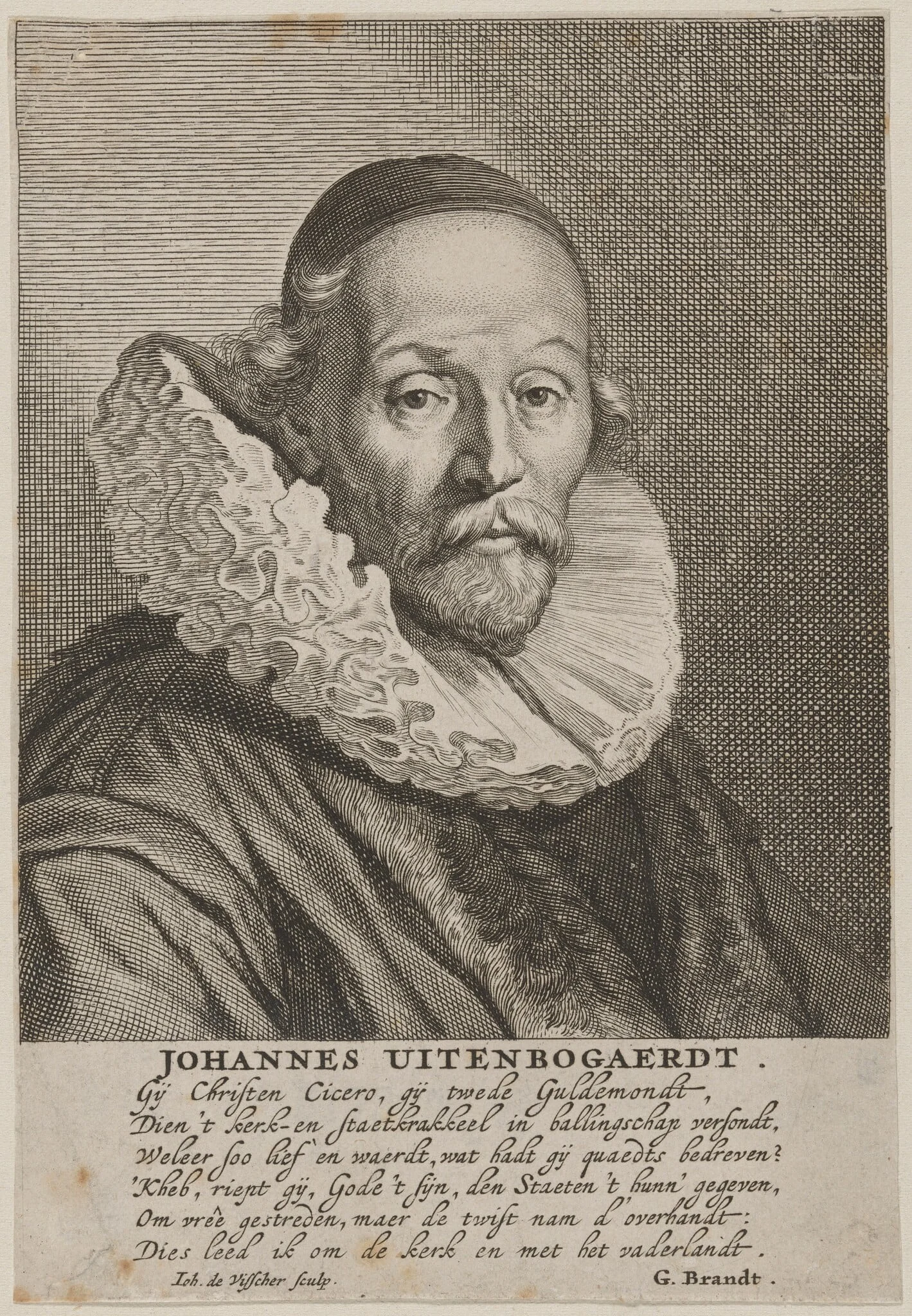Johannes Uytenbogaert, by Hans Vischer, ink, 1520