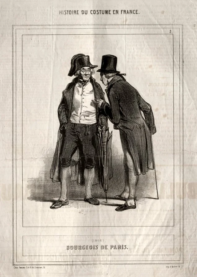 Histoire du Costume en France:  Bourgeois de Paris, by Paul Gavarni, 1843