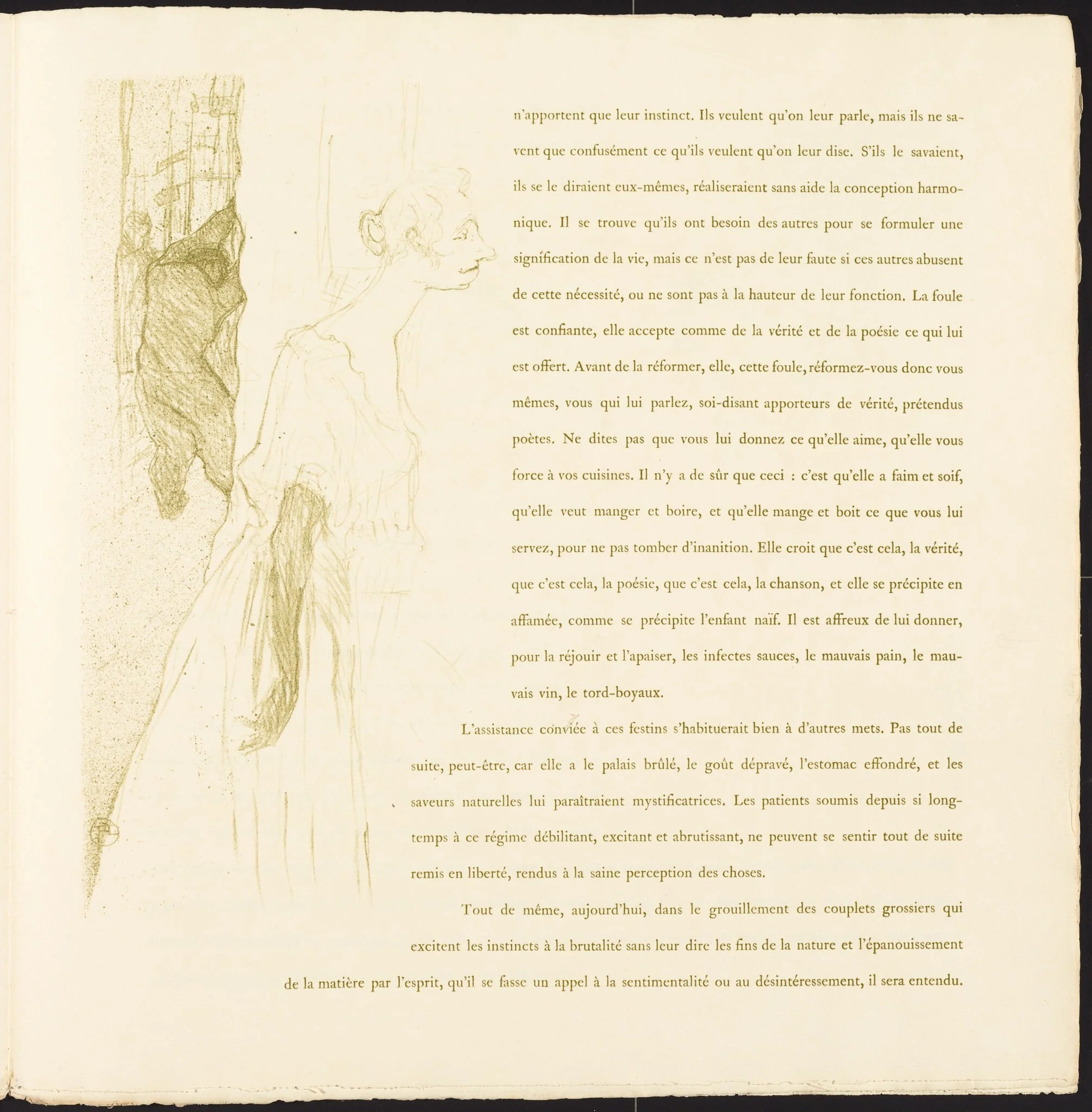 Yvette Guilbert, by Henri de Toulouse-Lautrec, ink, 1894