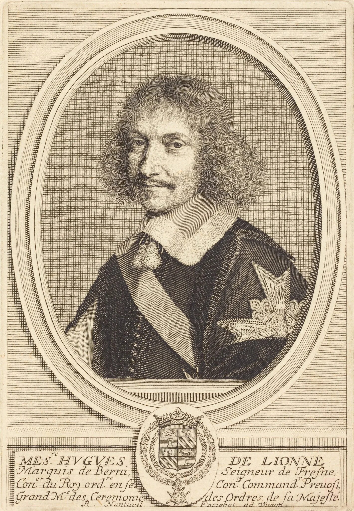 Hugues de Lionne, by Robert Nanteuil, ink, 1655