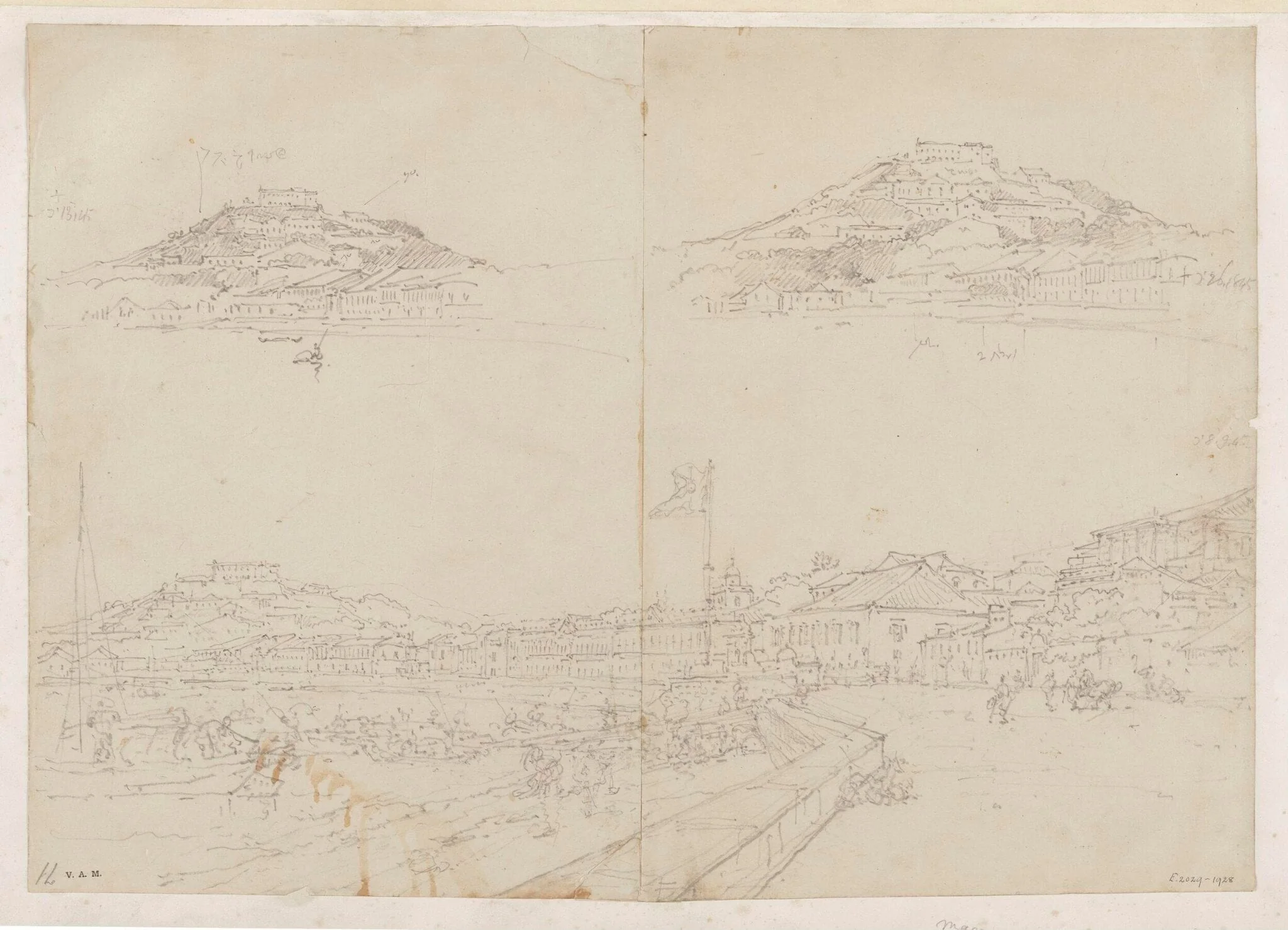 Penha Hill and the Praya Grande, Macau, by George Chinnery, 9