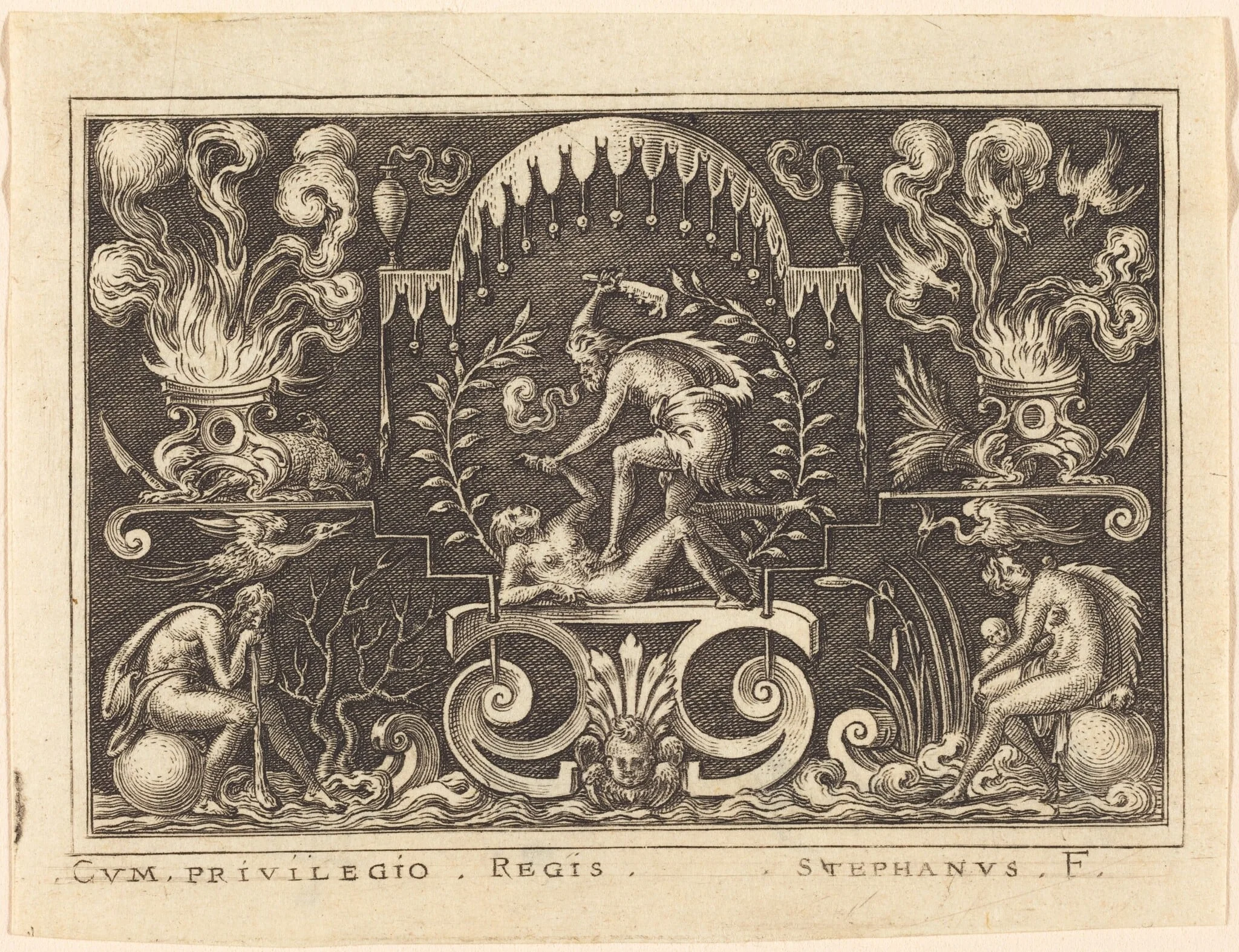 Death of Abel, by Etienne Delaune, ink, 1551