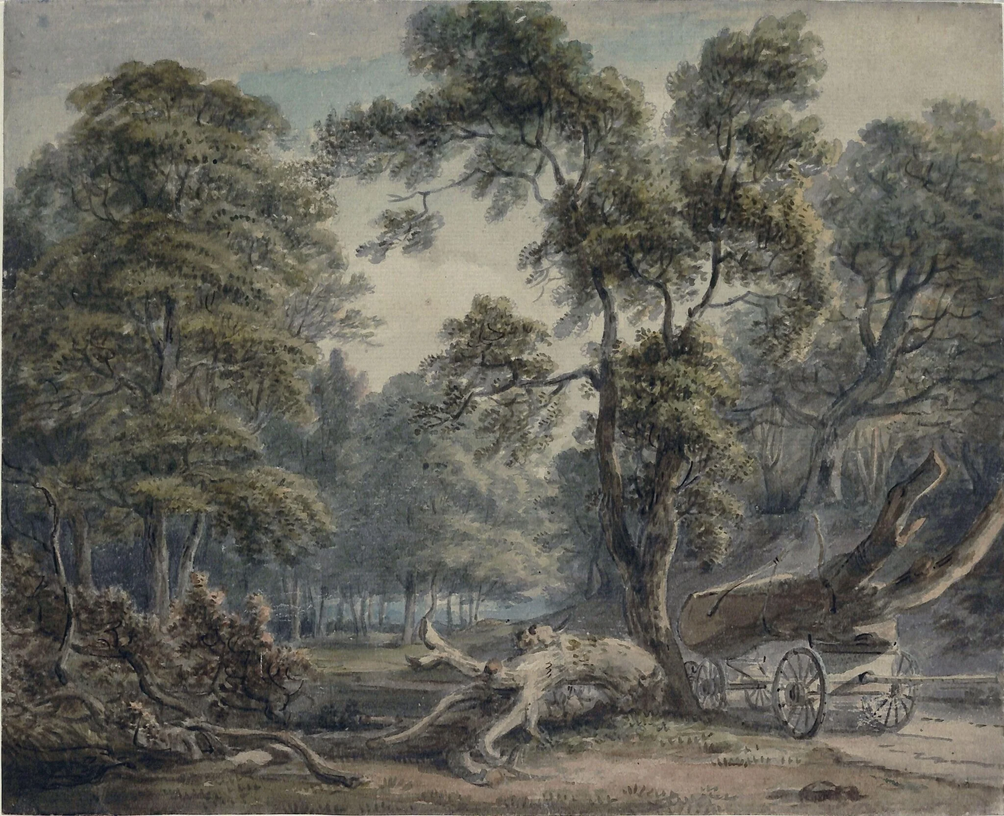Scene in Windsor Forest, by Paul Sandby, watercolor, 1750