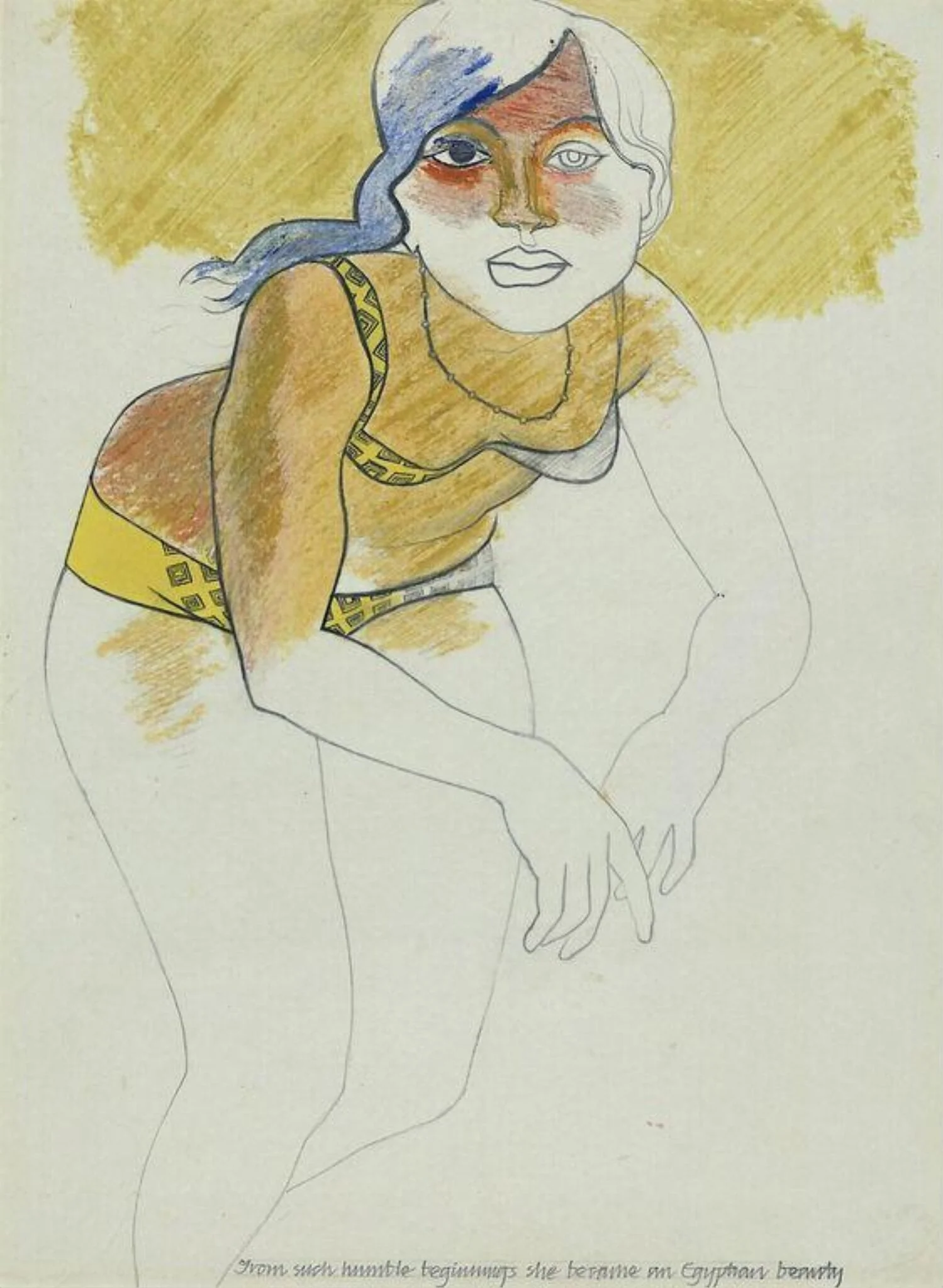 From such humble beginnings she became an Egyptian beauty, by Allen Jones, 1963