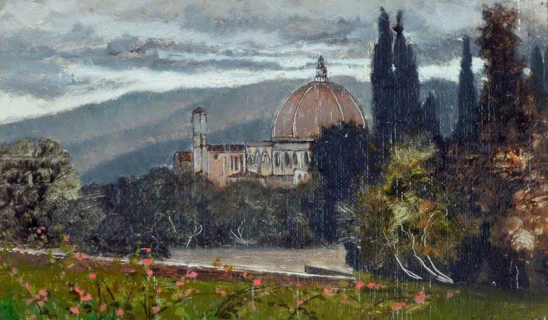 Florence, Boboli Gardens and Duomo, by Karl Heffner, oil, 1890